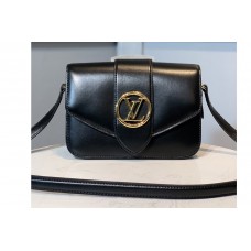 Louis Vuitton M55948 Pont 9 handbag in Black Smooth Leather Louis Vuitton M55948 Pont 9 handbag in Black Smooth Leather