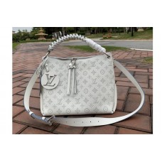 Louis Vuitton M56084 Beaubourg Hobo MM bag in White Mahina calf leather
