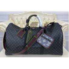 Louis Vuitton M56856 Keepall Bandouliere 50 Bag in Monogram Eclipse coated canvas and cowhide leather Louis Vuitton M56856 Keepall Bandouliere 50 Bag in Monogram Eclipse coated canvas and cowhide leather