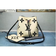 Louis Vuitton M56889 Crafty NéoNoé MM bucket bag in Cream Embossed grained cowhide leather Louis Vuitton M56889 Crafty NéoNoé MM bucket bag in Cream Embossed grained cowhide leather
