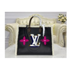 Louis Vuitton M56958 Onthego GM tote Bag in Black Cowhide Leather Louis Vuitton M56958 Onthego GM tote Bag in Black Cowhide Leather
