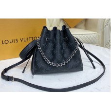 Louis Vuitton M57070 Bella bucket bag in Black Mahina calf leather