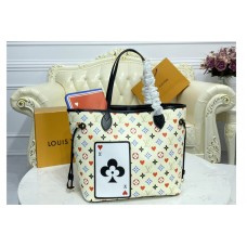 Louis Vuitton M57462 Game On Neverfull MM tote Bag in White Transformed Game On Monogram canvas