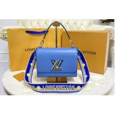 Louis Vuitton M57507 Twist MM handbag in Blue Epi leather and Jacquard strap