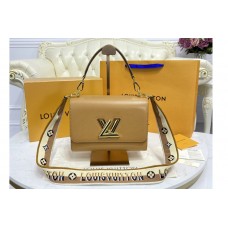 Louis Vuitton M57506 Twist MM handbag in Honey Gold Epi leather and Jacquard strap