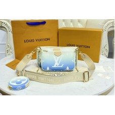 Louis Vuitton M57633 Multi Pochette Accessoires in Blue Monogram Giant coated canvas Louis Vuitton M57633 Multi Pochette Accessoires in Blue Monogram Giant coated canvas
