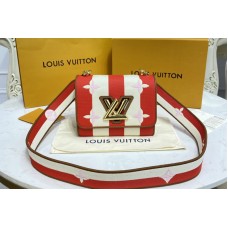 Louis Vuitton M57722 Twist PM handbag in Red Embroidered canvas and calf leather Louis Vuitton M57722 Twist PM handbag in Red Embroidered canvas and calf leather