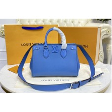 Louis Vuitton M57681 Grenelle Tote PM bag in Blue Epi grained leather