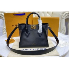 Louis Vuitton M57728 On My Side PM tote bag in Black soft calf leather and Monogram canvas Louis Vuitton M57728 On My Side PM tote bag in Black soft calf leather and Monogram canvas