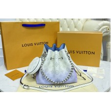 Louis Vuitton M57856 Bella bucket bag in Blue Mahina leather