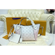 Louis Vuitton M57858 Hina PM handbag in Gradient Pink Mahina perforated calf leather