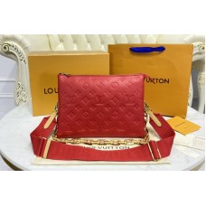Louis Vuitton M57792 Coussin PM handbag in Red Monogram-embossed puffy lambskin