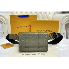 Louis Vuitton M57952 Trunk Slingbag in Khaki Monogram Seal cowhide leather Louis Vuitton M57952 Trunk Slingbag in Khaki Monogram Seal cowhide leather