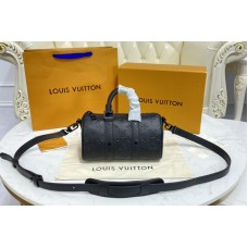 Louis Vuitton M57960 Keepall XS bag in Black Monogram Seal cowhide leather Louis Vuitton M57960 Keepall XS bag in Black Monogram Seal cowhide leather