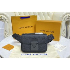 Louis Vuitton M58487 S Lock Sling Bag in Monogram-embossed black Taurillon leather Louis Vuitton M58487 S Lock Sling Bag in Monogram-embossed black Taurillon leather