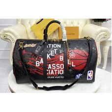 Louis Vuitton M58516 LVxKeepall triangle Bandoulière 55 Travel Bag in Black Cowhide leather Louis Vuitton M58516 LVxKeepall triangle Bandoulière 55 Travel Bag in Black Cowhide leather