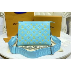 Louis Vuitton M58628 Coussin PM handbag in Light Blue/Yellow Monogram embossed puffy lambskin Louis Vuitton M58628 Coussin PM handbag in Light Blue/Yellow Monogram embossed puffy lambskin