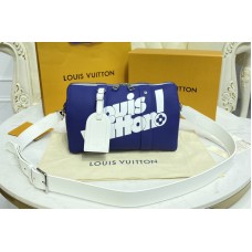 Louis Vuitton M58747 City Keepall Bag in Blue cowhide leather Louis Vuitton M58747 City Keepall Bag in Blue cowhide leather