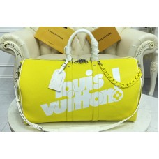 Louis Vuitton M58748 Keepall Bandoulière 55 bag in Yellow cowhide leather Louis Vuitton M58748 Keepall Bandoulière 55 bag in Yellow cowhide leather