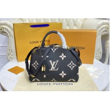 Louis Vuitton M58913 Petit Palais tote bag in Black/Beige Monogram Empreinte Leather