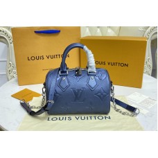 Louis Vuitton M58958 Speedy Bandoulière 20 handbag in Navy Nacre Monogram Empreinte leather