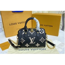 Louis Vuitton M58958 Speedy Bandoulière 20 handbag in Black/Beige Monogram Empreinte leather