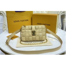 Louis Vuitton M59048 Pochette Troca Bag in Beige Damier Quilt lamb leather