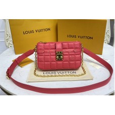 Louis Vuitton M59049 Pochette Troca Bag in Pink Damier Quilt lamb leather