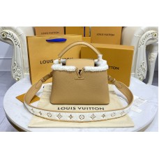 Louis Vuitton M59073 Capucines MM handbag in Brown Taurillon leather and shearling Louis Vuitton M59073 Capucines MM handbag in Brown Taurillon leather and shearling