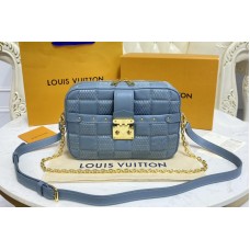 Louis Vuitton M59115 Troca PM handbag in Blue Damier Quilt lambskin