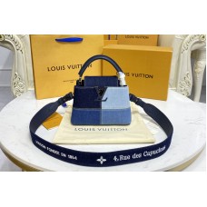 Louis Vuitton M59268 Capucines Mini handbag in Navy Blue Taurillon leather and denim