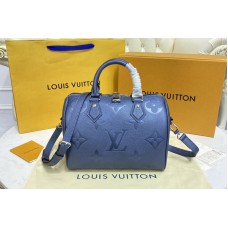 Louis Vuitton M59273 Speedy Bandoulière 25 handbag in Navy Blue Monogram Empreinte leather