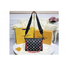Louis Vuitton M59398 Coussin PM handbag in Black / White Monogram-embossed foamed lambskin Louis Vuitton M59398 Coussin PM handbag in Black / White Monogram-embossed foamed lambskin