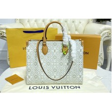 Louis Vuitton M59614 OnTheGo MM tote bag in Ecru / Caramel Since 1854 Jacquard textile Louis Vuitton M59614 OnTheGo MM tote bag in Ecru / Caramel Since 1854 Jacquard textile