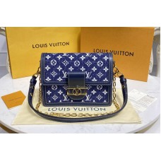 Louis Vuitton M59631 Dauphine MM handbag in Navy Blue Denim jacquard textile Louis Vuitton M59631 Dauphine MM handbag in Navy Blue Denim jacquard textile