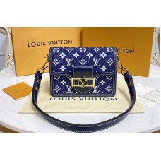 Louis Vuitton M59716 Mini Dauphine handbag in Navy Blue Denim jacquard textile Louis Vuitton M59716 Mini Dauphine handbag in Navy Blue Denim jacquard textile