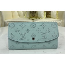 Louis Vuitton M60144 iris wallet in Blue Mahina leather