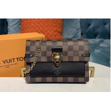 Louis Vuitton N60221 Vavin chain wallet Damier Ebene Canvas And Black Leather