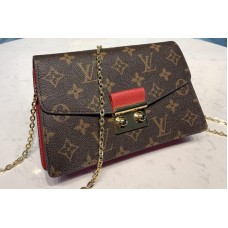 Louis Vuitton M60357 Croisette chain wallet in Monogram canvas With Red Leather Louis Vuitton M60357 Croisette chain wallet in Monogram canvas With Red Leather