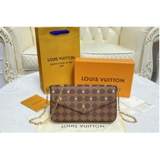 Louis Vuitton N60474 Félicie Pochette Bag in Damier Ebene coated canvas