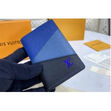 Louis Vuitton M30709 Pocket Organizer Wallet in Blue monochrome Taiga leather Louis Vuitton M30709 Pocket Organizer Wallet in Blue monochrome Taiga leather