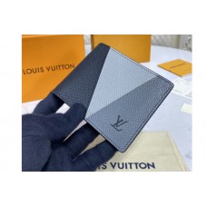 Louis Vuitton M60895 Multiple wallet in Gray monochrome Taiga leather