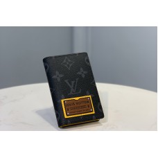 Louis Vuitton M61696 Pocket Organizer Wallet in Monogram Eclipse Canvas Louis Vuitton M61696 Pocket Organizer Wallet in Monogram Eclipse Canvas