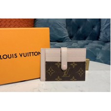 Louis Vuitton M61730 Card Holder Wallet Monogram Canvas And Beige Calf Leather Louis Vuitton M61730 Card Holder Wallet Monogram Canvas And Beige Calf Leather