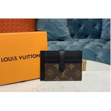 Louis Vuitton M61730 Card Holder Wallet Monogram Canvas And Black Calf Leather Louis Vuitton M61730 Card Holder Wallet Monogram Canvas And Black Calf Leather