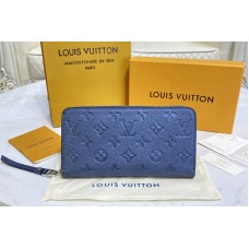 Louis Vuitton M62121 Zippy wallet in Navy Blue Monogram Empreinte leather