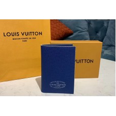 Louis Vuitton M64411 Passport cover Wallet Blue Taiga leather
