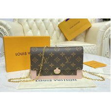 Louis Vuitton M69579 Flore chain wallet in Monogram coated canvas and Pink calf leather