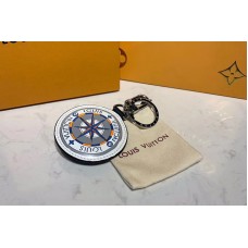 Louis Vuitton M68667 Damier Graphite Map padded bag charm and key holder Louis Vuitton M68667 Damier Graphite Map padded bag charm and key holder