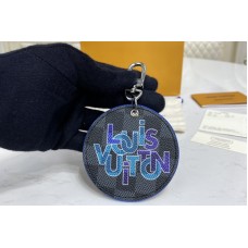 Louis Vuitton M68836 Round Illustre bag charm and key holder in Damier Graphite canvas